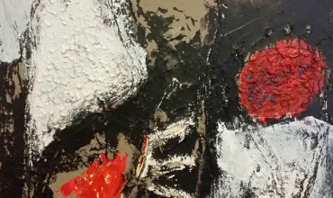 Suspect 36x36 inches - Acrylic, paper mache on canvas 2014